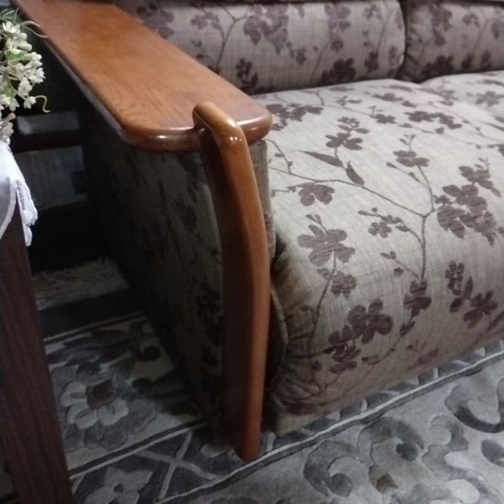 花柄デザイン 2人掛けソファ　国産家具