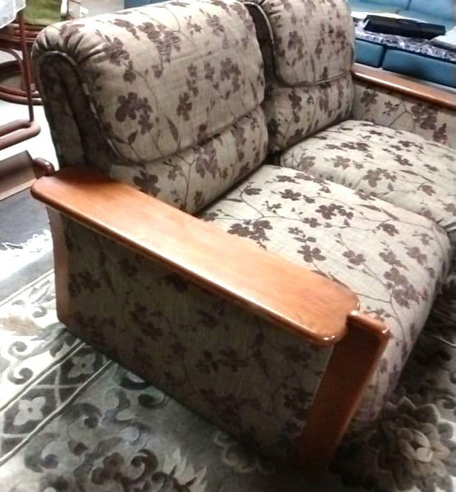 花柄デザイン 2人掛けソファ　国産家具