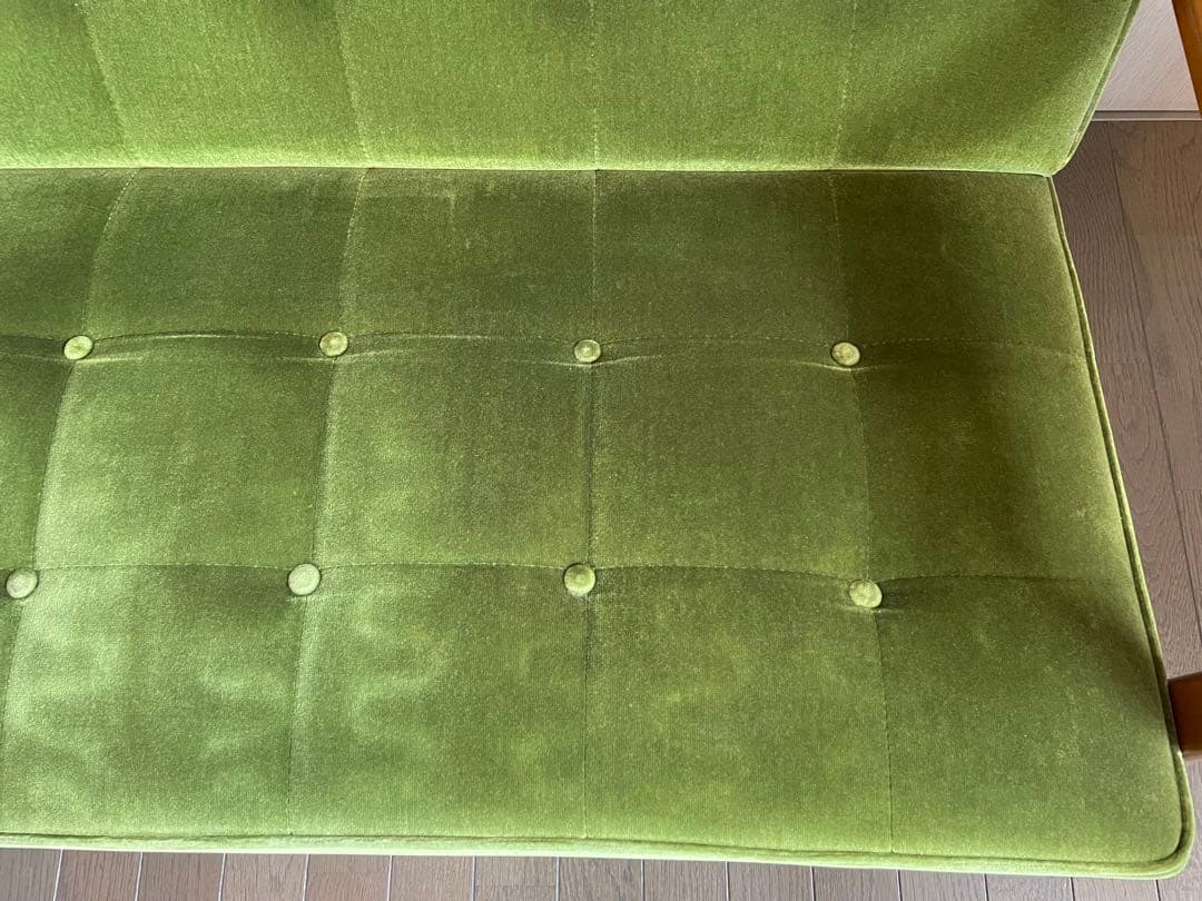 カリモク60Kチェア　2シーター　ソファ　モケットグリーン