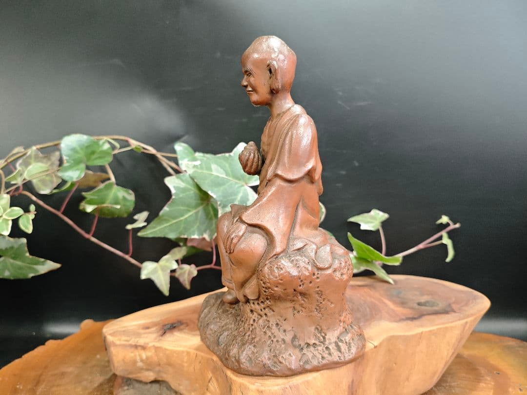 備前焼 羅漢像 陶仏 古作 備前森製陶所 時代物A016