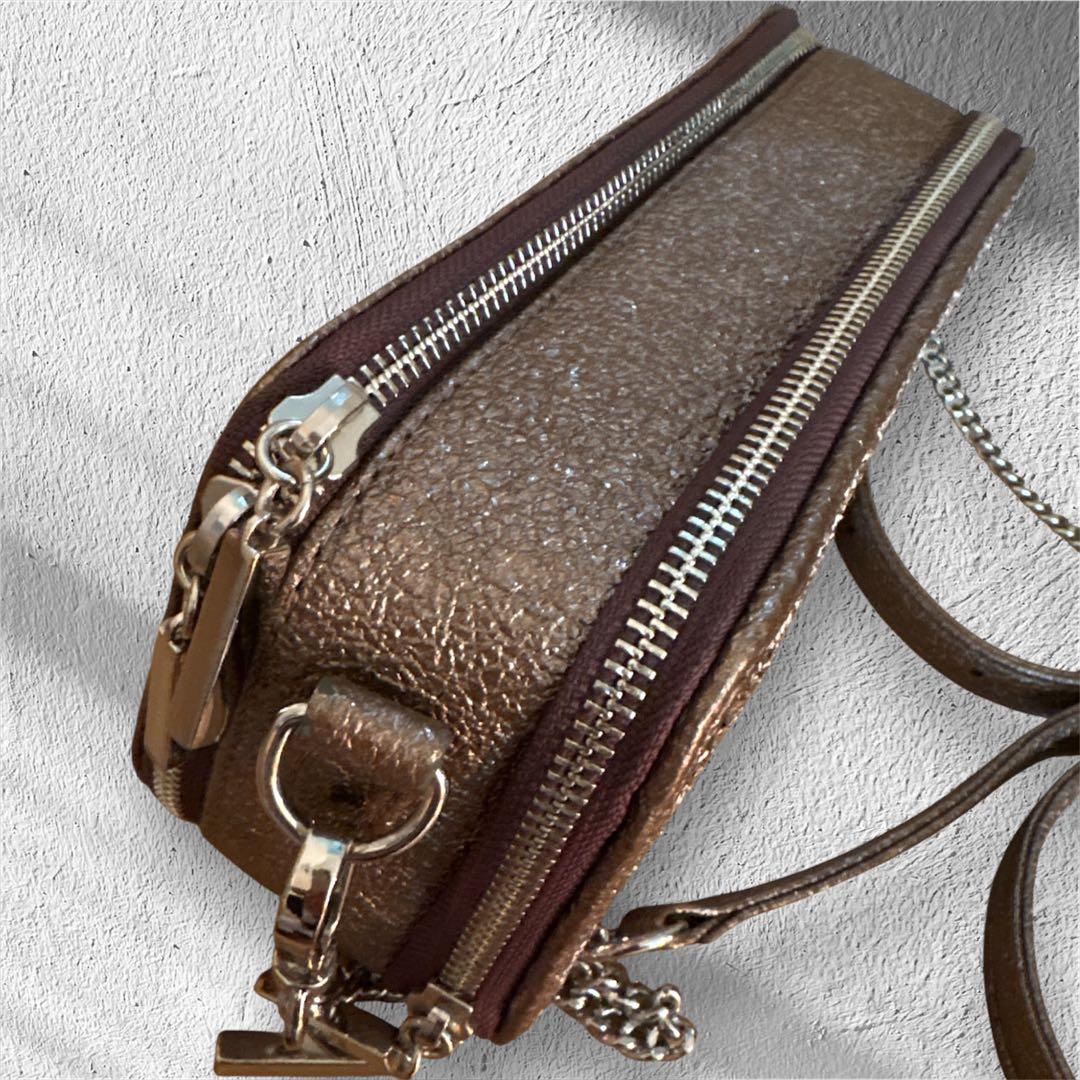 極美品 DIANA グリッター ショルダーバッグ カメラバック チェーン ラメ