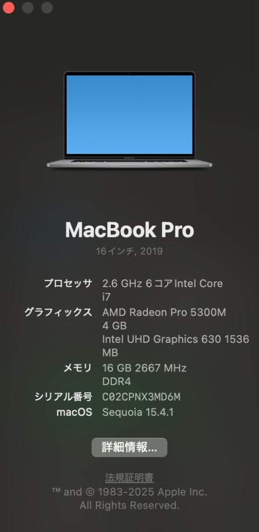 【おまけ付】MacBook Pro 16 2019 16GB 512GB
