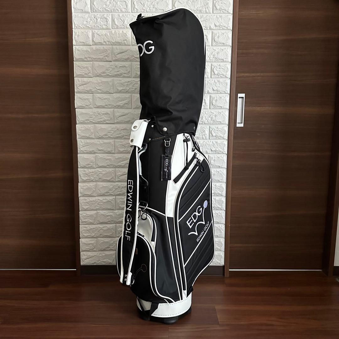 美品 EDWIN GOLF ゴルフ 9.5型キャディバッグ 6分割 ブラック