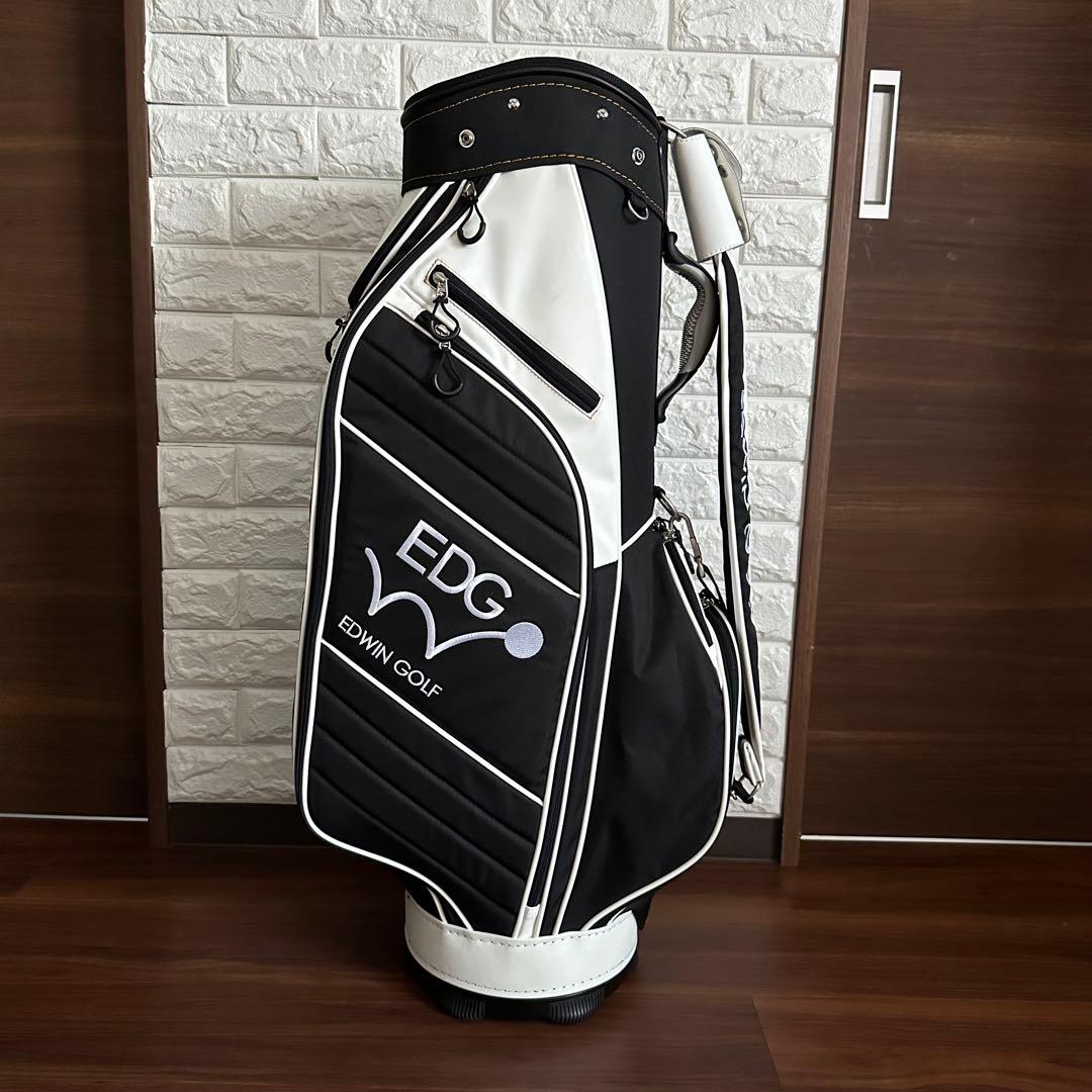 美品 EDWIN GOLF ゴルフ 9.5型キャディバッグ 6分割 ブラック