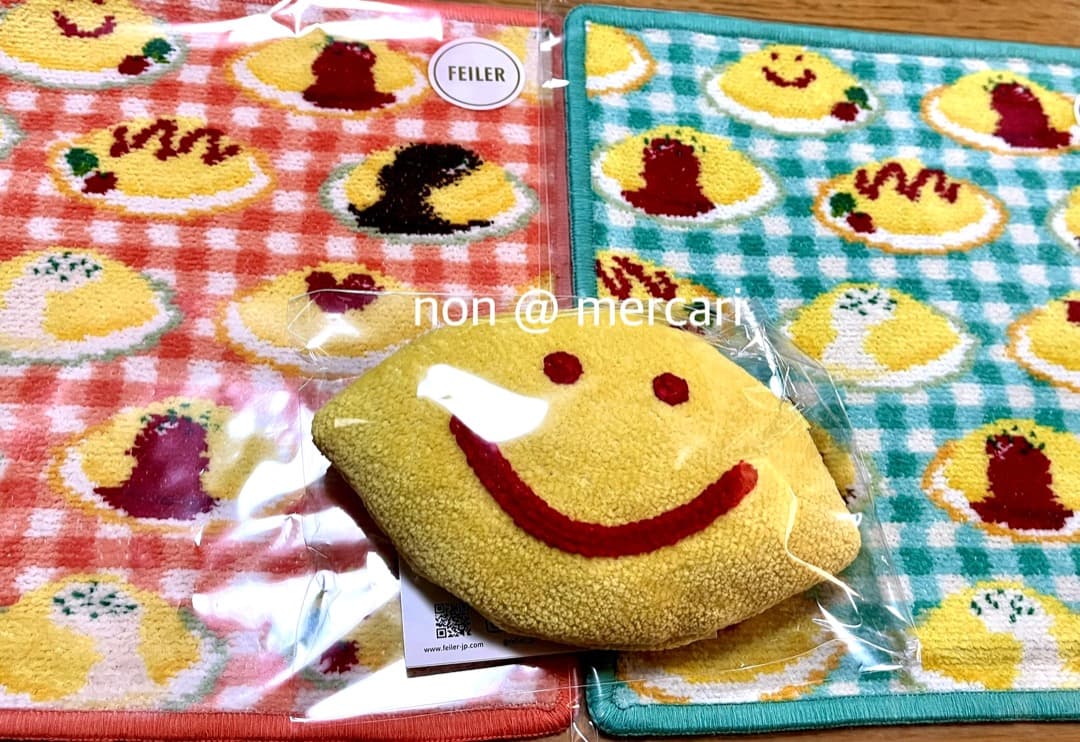 FEILER ラブラリーバイフェイラー オムライス　ポーチ　ハンカチ2色　セット