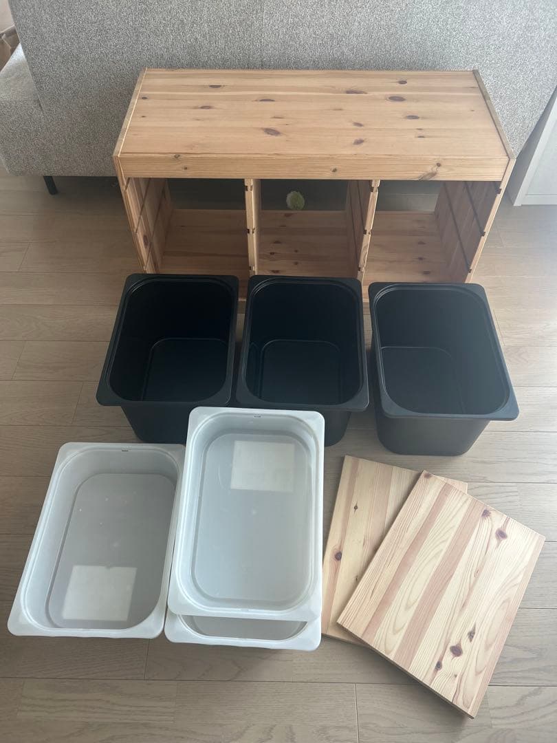 【IKEA】トロファスト　棚板、ボックス付