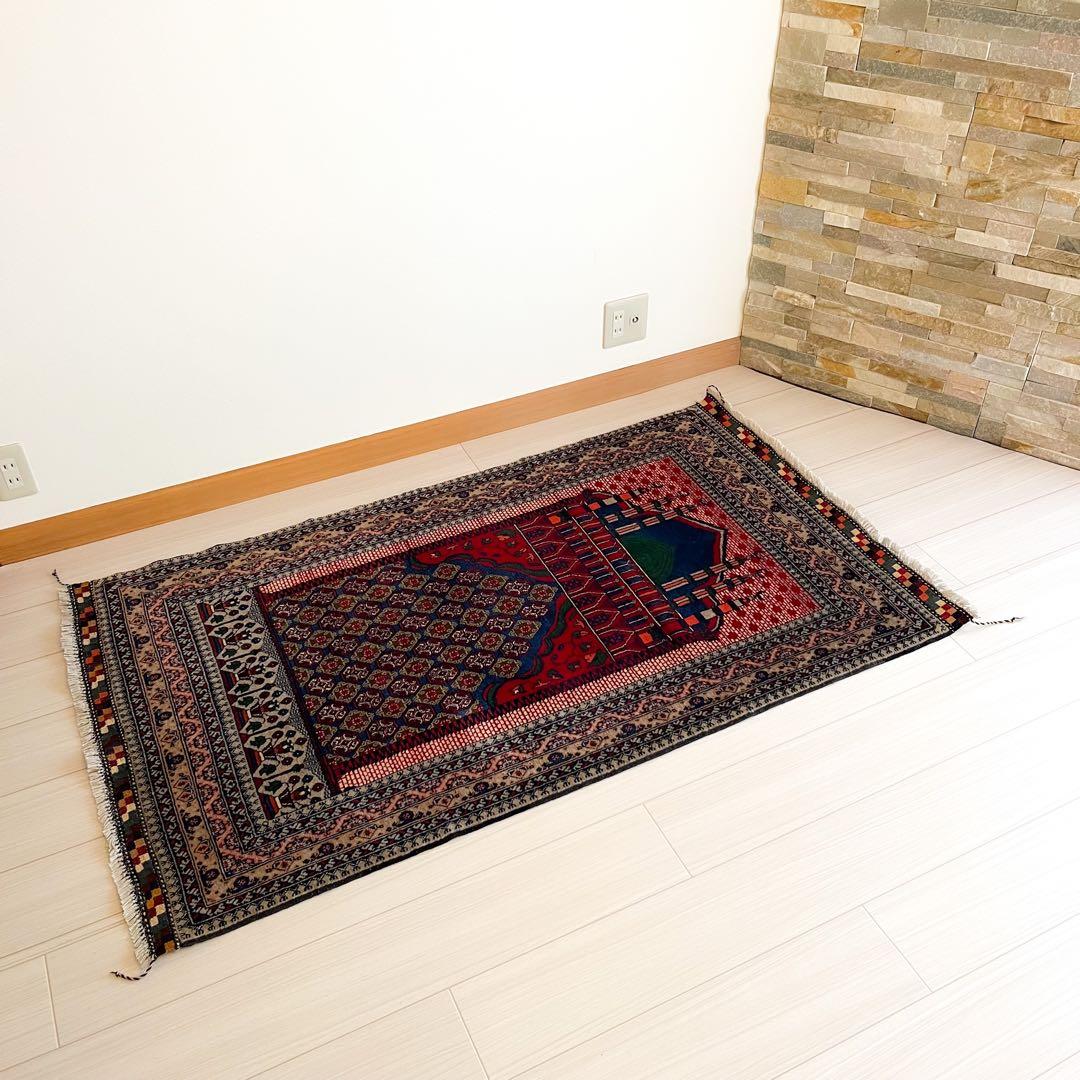 【新品未使用】アフガニスタン産 絨毯 ホジャロシュナイ メッカ