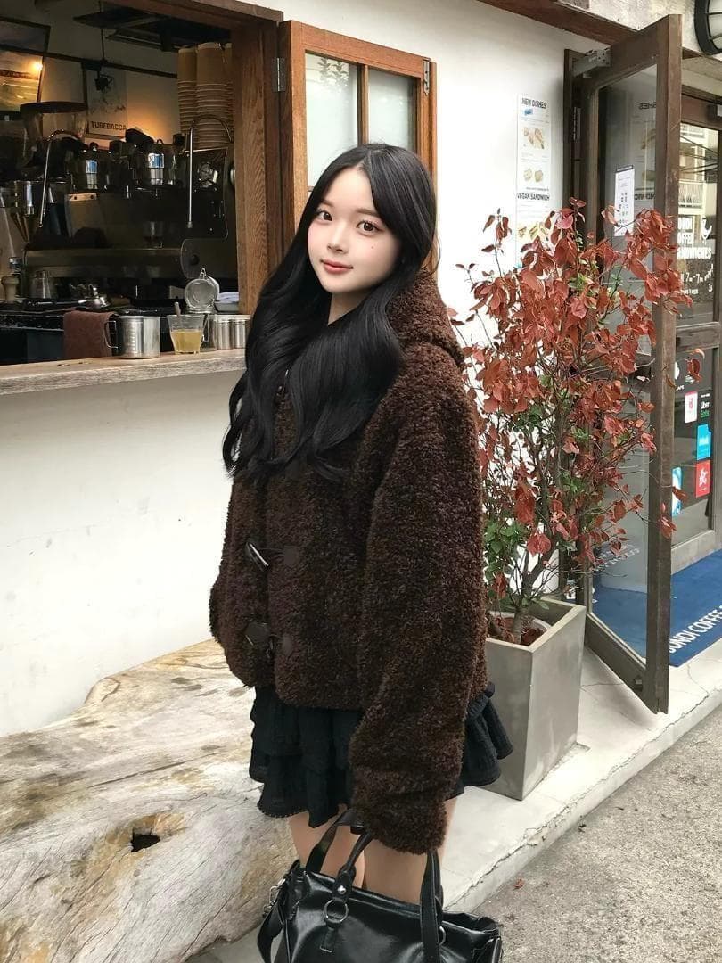 【1~2日発送‼️】emmy プードルファータッチボタンコート