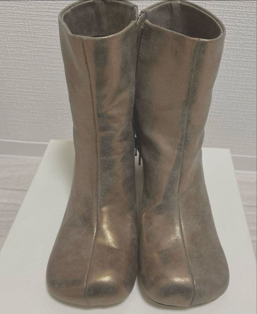 TODAYFUL 美品❤️ゴールド スクエアショートブーツ　37サイズ