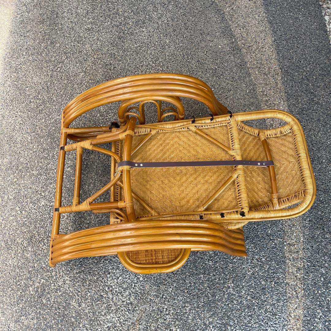 ꧁籐家具꧂ ラタン リクライニングチェア 籐　折りたたみ