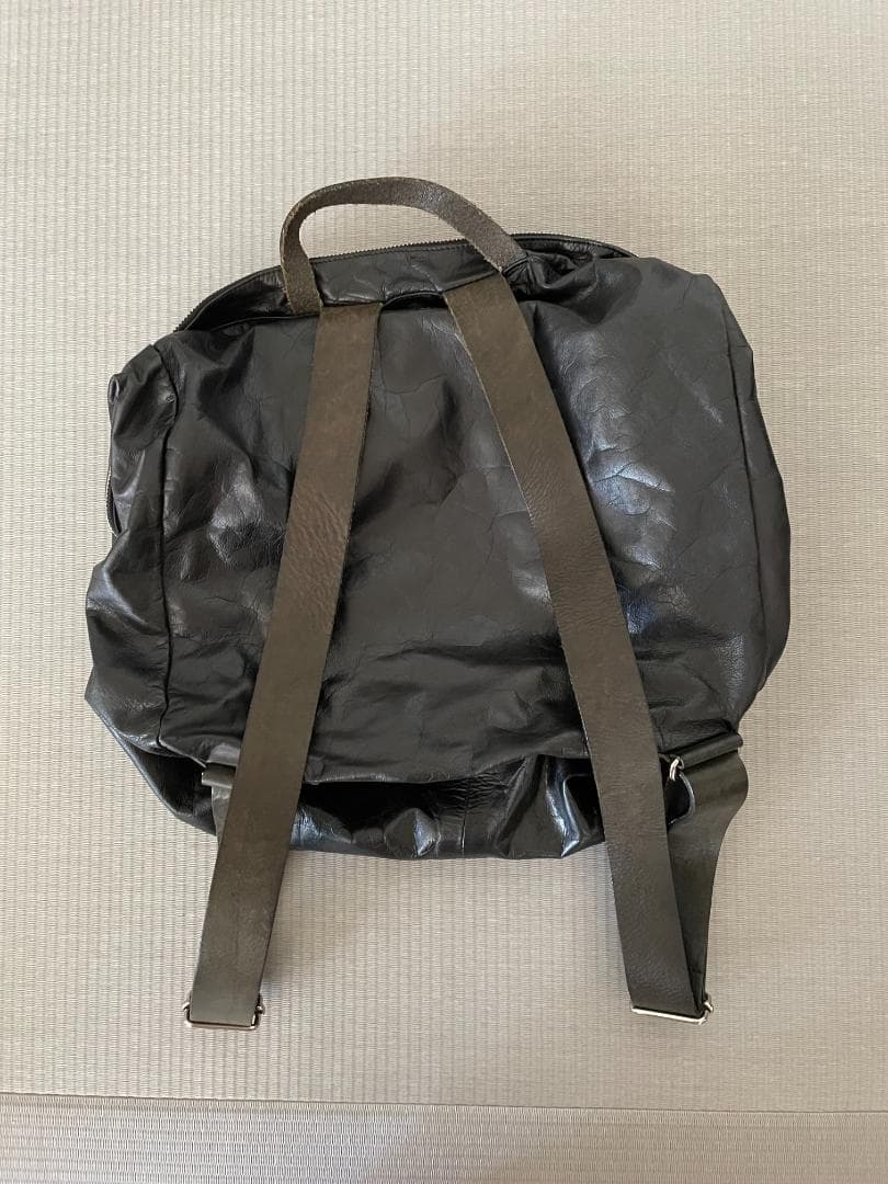 美品 m0851 BP73 本革バックパック 黒 通勤 通学 A4収納