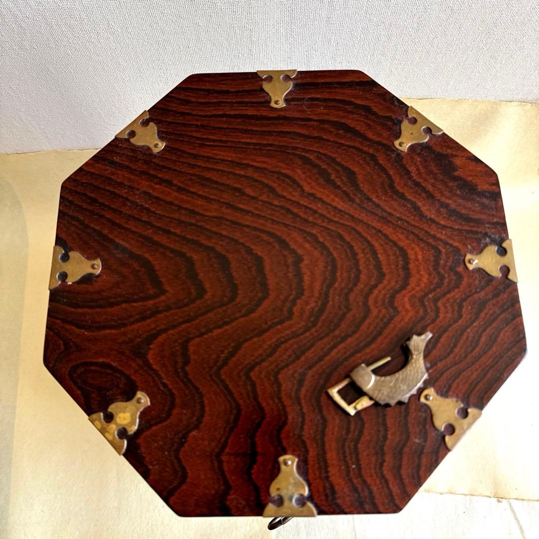 李朝家具　八角形　帽子入れ