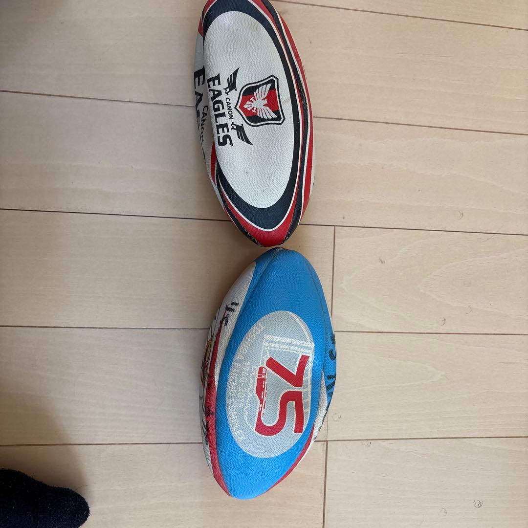 サイン入りラグビーボール2個セット