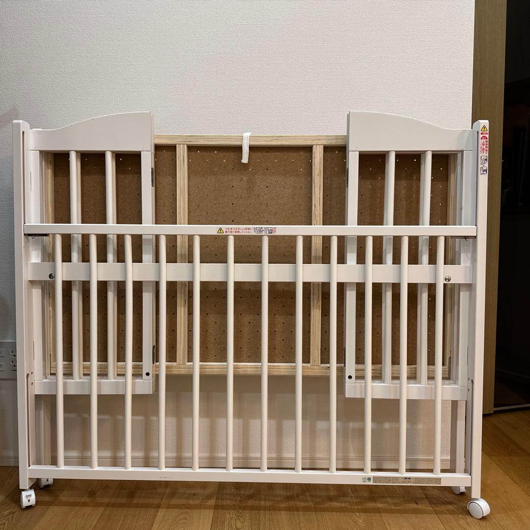 石崎家具ベビーベッド ワンタッチハイベッド パル ホワイト