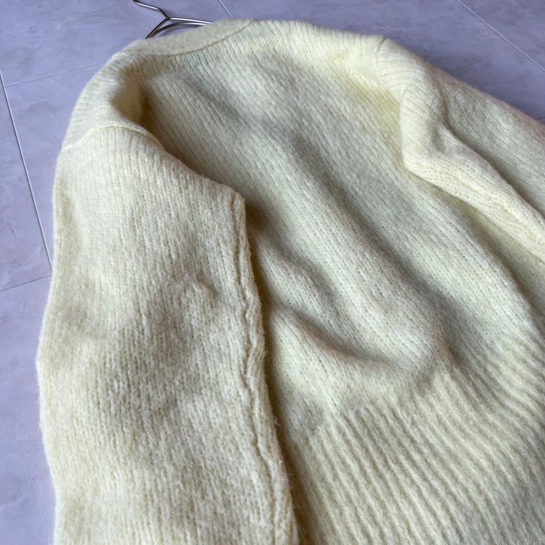 ユナイテッドアローズ✨上質ふわもこアルパカVネックニットカーデ　黄