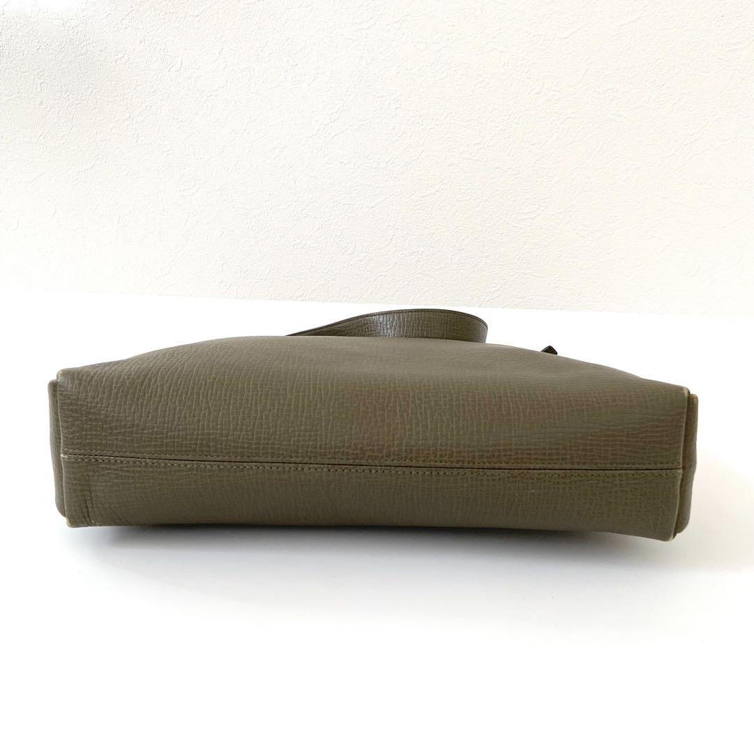 希少　LOEWE　ヴィンテージ　レザー　ワンショルダーホーボー　カーキグリーン