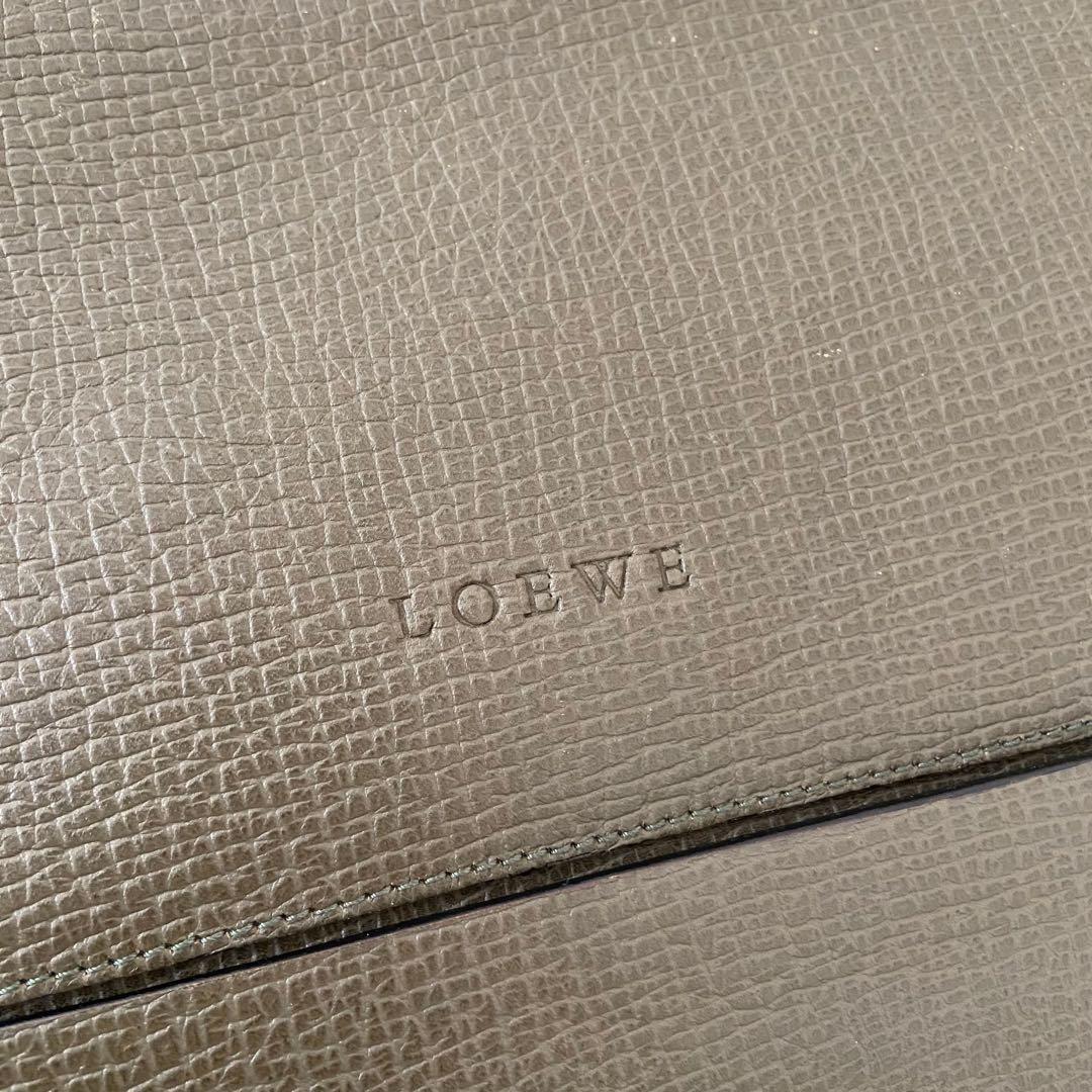 希少　LOEWE　ヴィンテージ　レザー　ワンショルダーホーボー　カーキグリーン