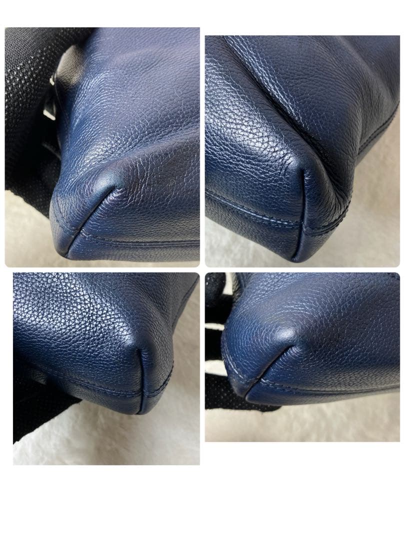 ダンヒル✨ベルグレイヴ グレインカーフレザー A4 ビジネスバッグ ネイビー