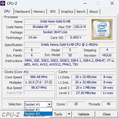 Z6 G4 XEON GOLD 6148 2基 SSD1TB HDD2TB