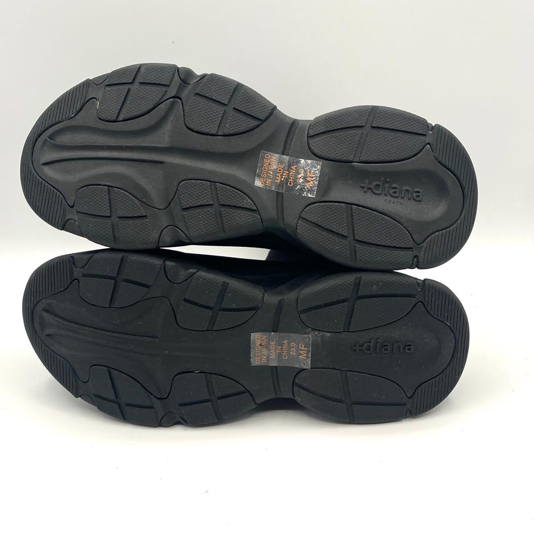 未使用級23cmプラスダイアナ +diana ニットブーツ ソックスブーツ 黒