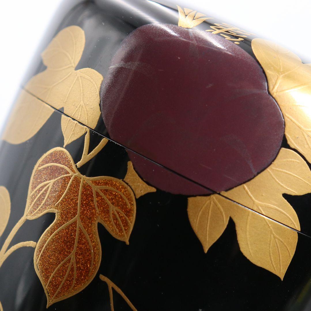 田中宗凌作 朝顔蒔絵 中棗 茶道具 共箱　V997