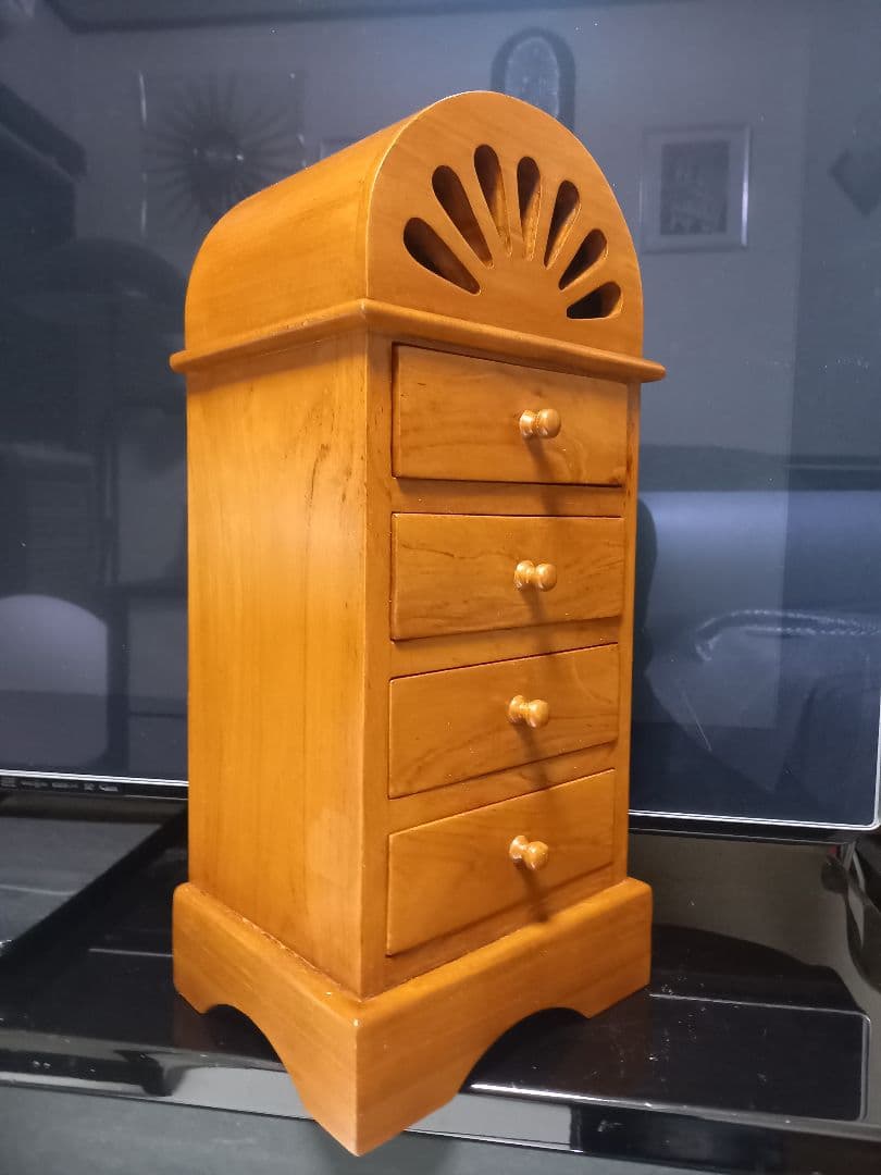 アンティーク　チーク　フレンチ　アーチ　トップ　スモール　ドロワー