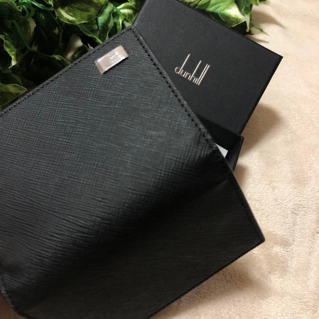 つん　未使用　ダンヒル　名刺入れ　カード入れ　 プレイン　ブラック　黒