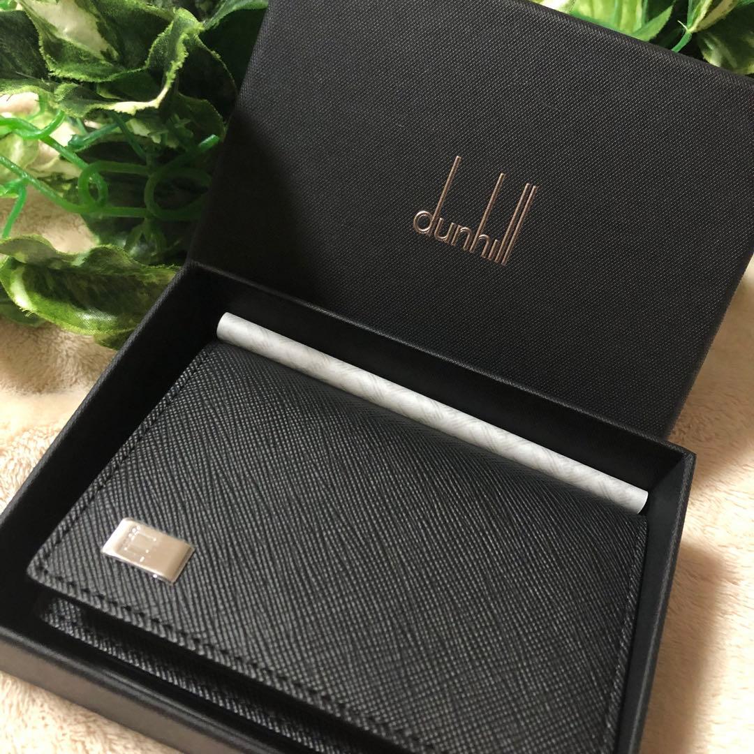 つん　未使用　ダンヒル　名刺入れ　カード入れ　 プレイン　ブラック　黒