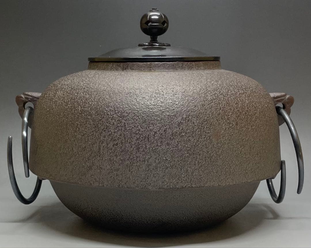 人間国宝　高橋敬典　鬼面風炉釜　釜釻　共箱　栞