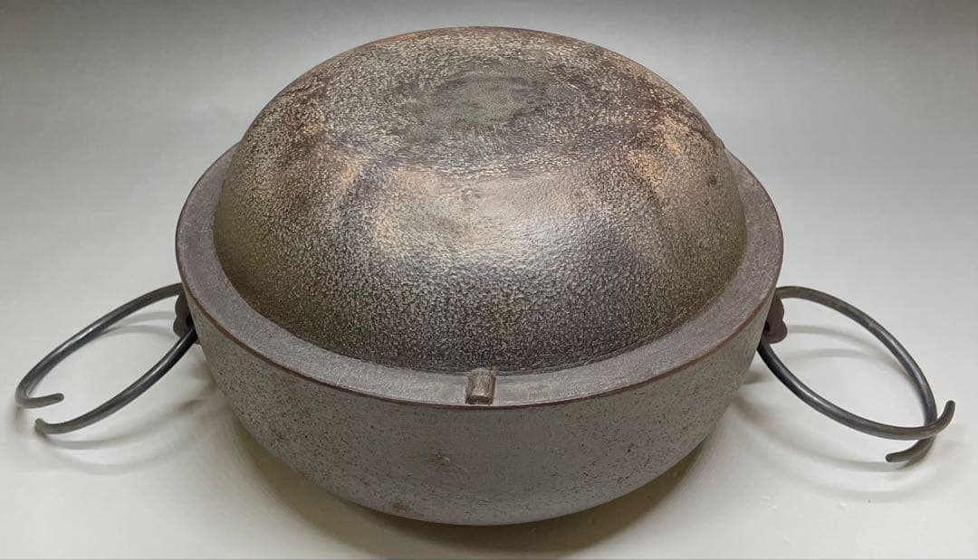 人間国宝　高橋敬典　鬼面風炉釜　釜釻　共箱　栞