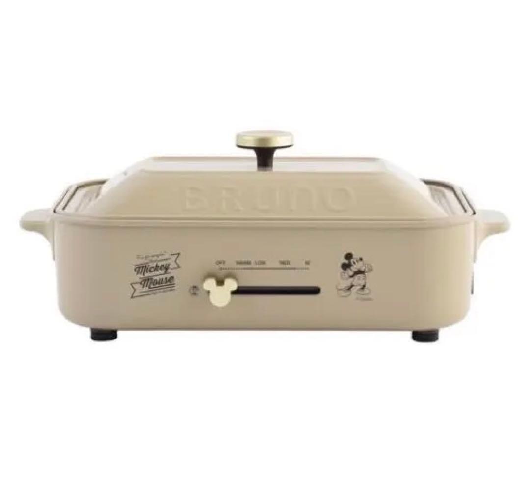 【新品】BRUNO DISNEYコンパクトホットプレート（ベージュ）ミッキー