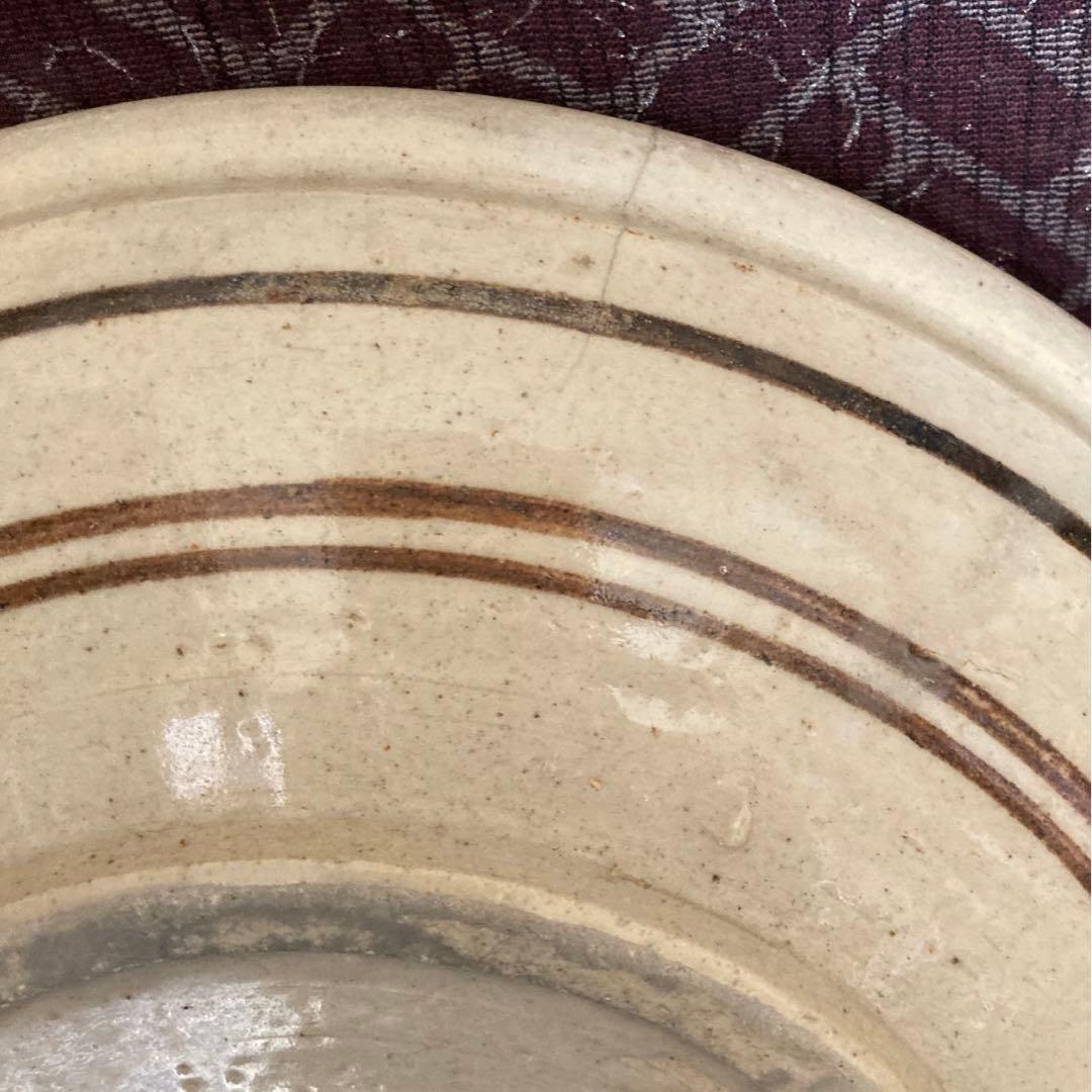 古絵瀬戸　宝寿御坊様紋平皿