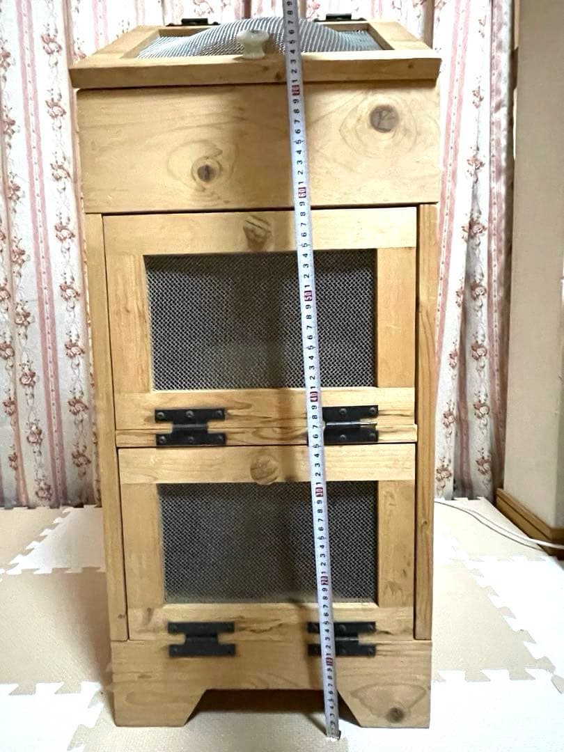 野菜ストッカー　野菜収納　野菜保存　カントリー　パイン材