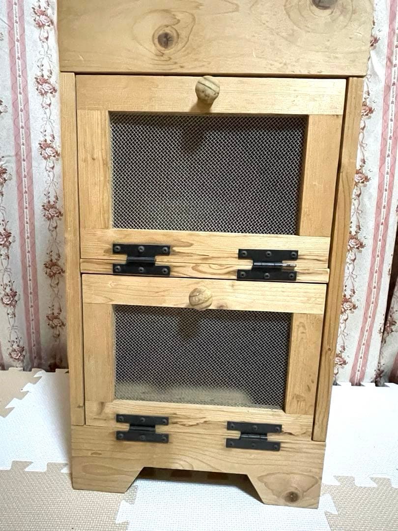 野菜ストッカー　野菜収納　野菜保存　カントリー　パイン材