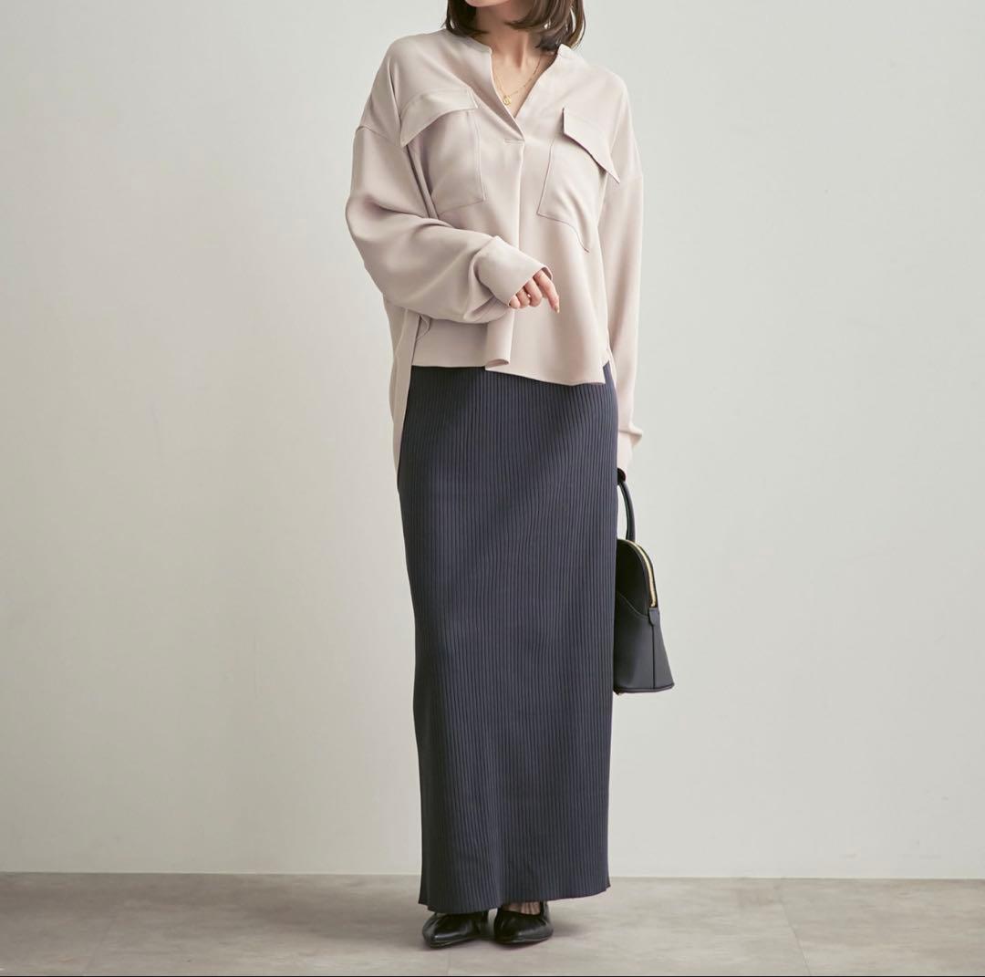 Noble ワークディテールドレープシャツ