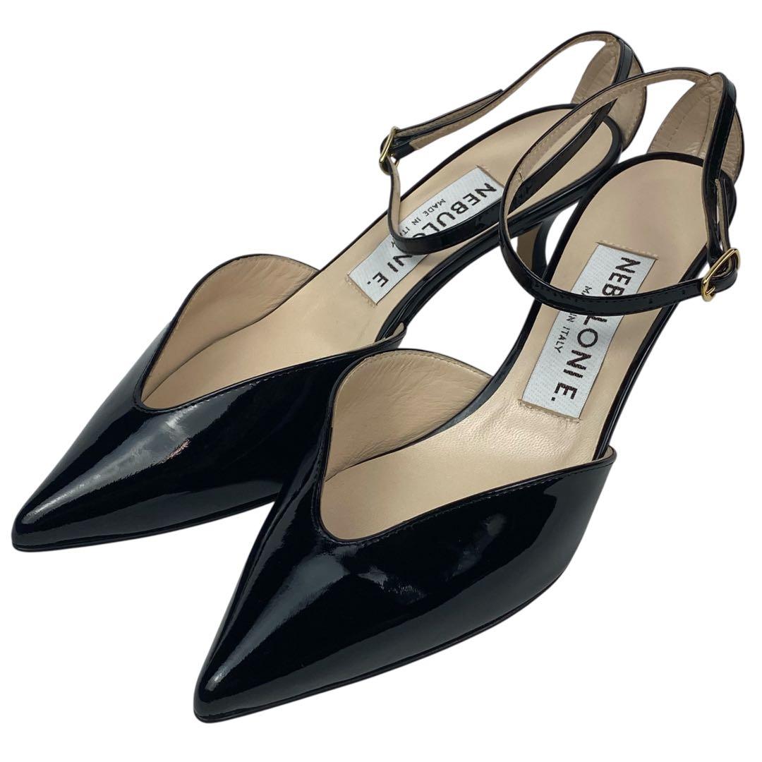 ✨未使用品✨ネブローニ　アンクルストラップ　パンプス　ミュール　黒　24cm