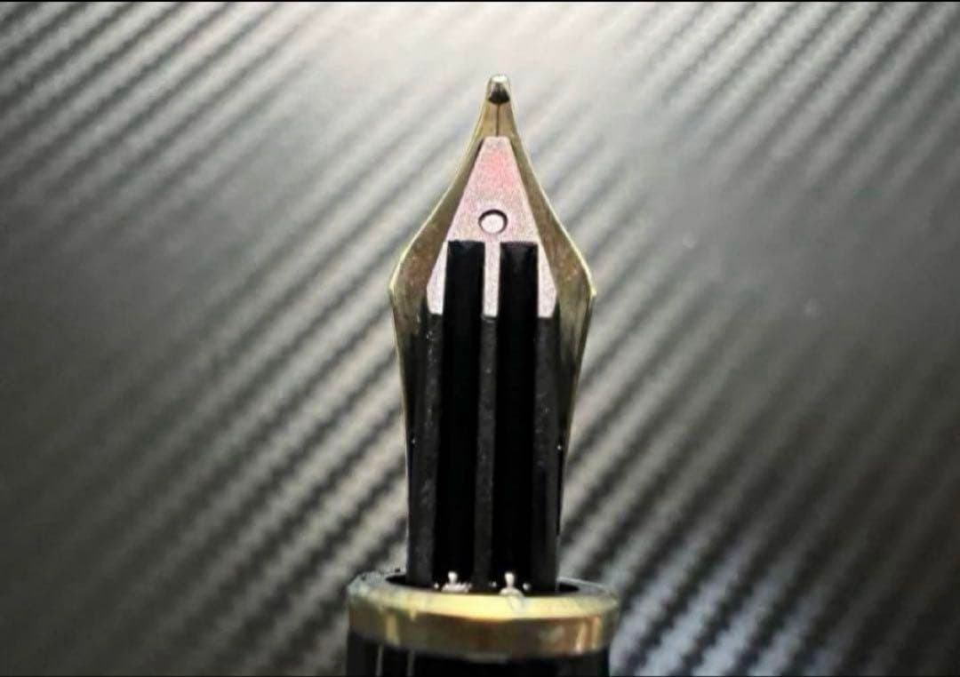 極美品 モンブラン 144 万年筆 M 中字 中白 ブラック×ゴールド