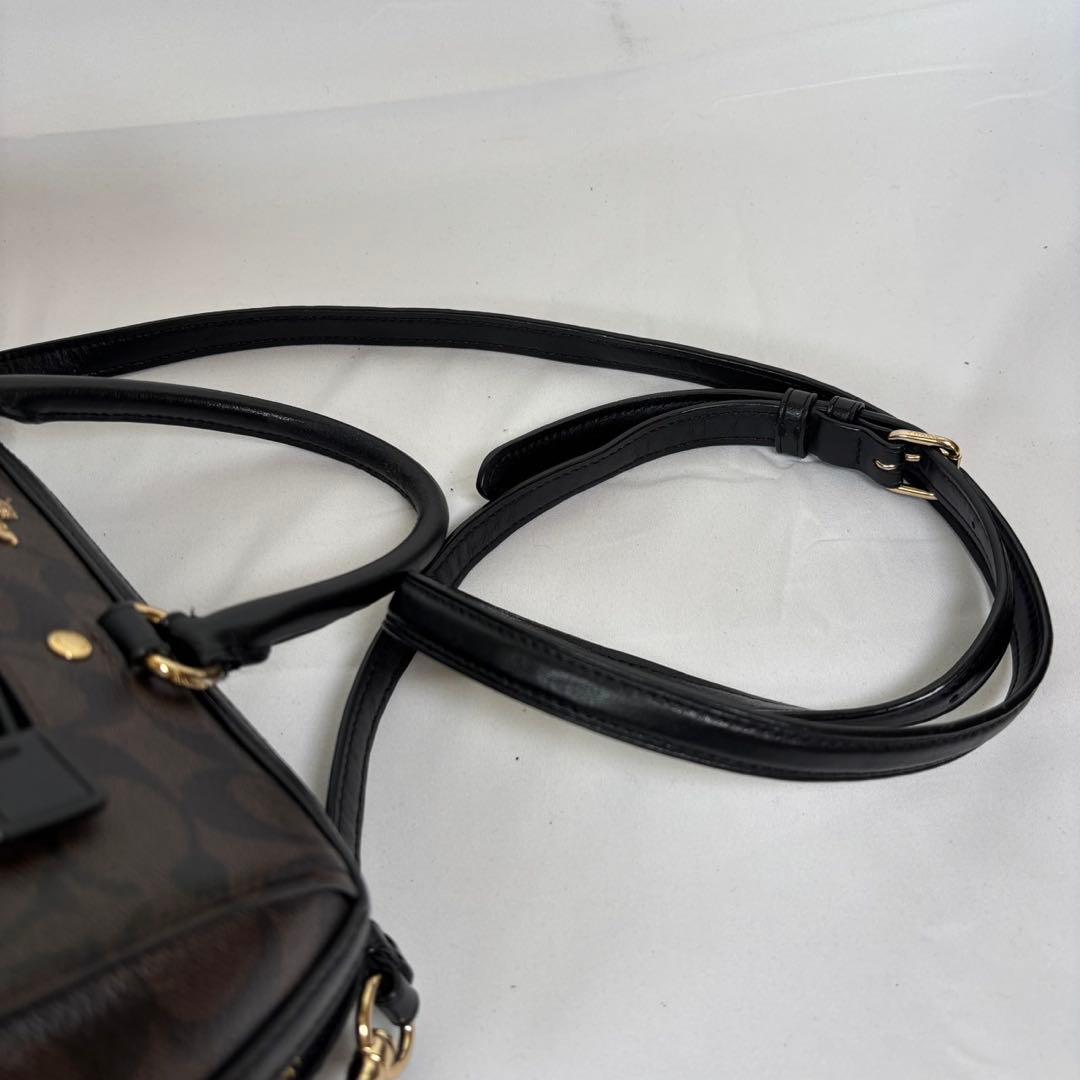 さとのりコーチ ミニボストン ショルダーバッグ 2way シグネチャー