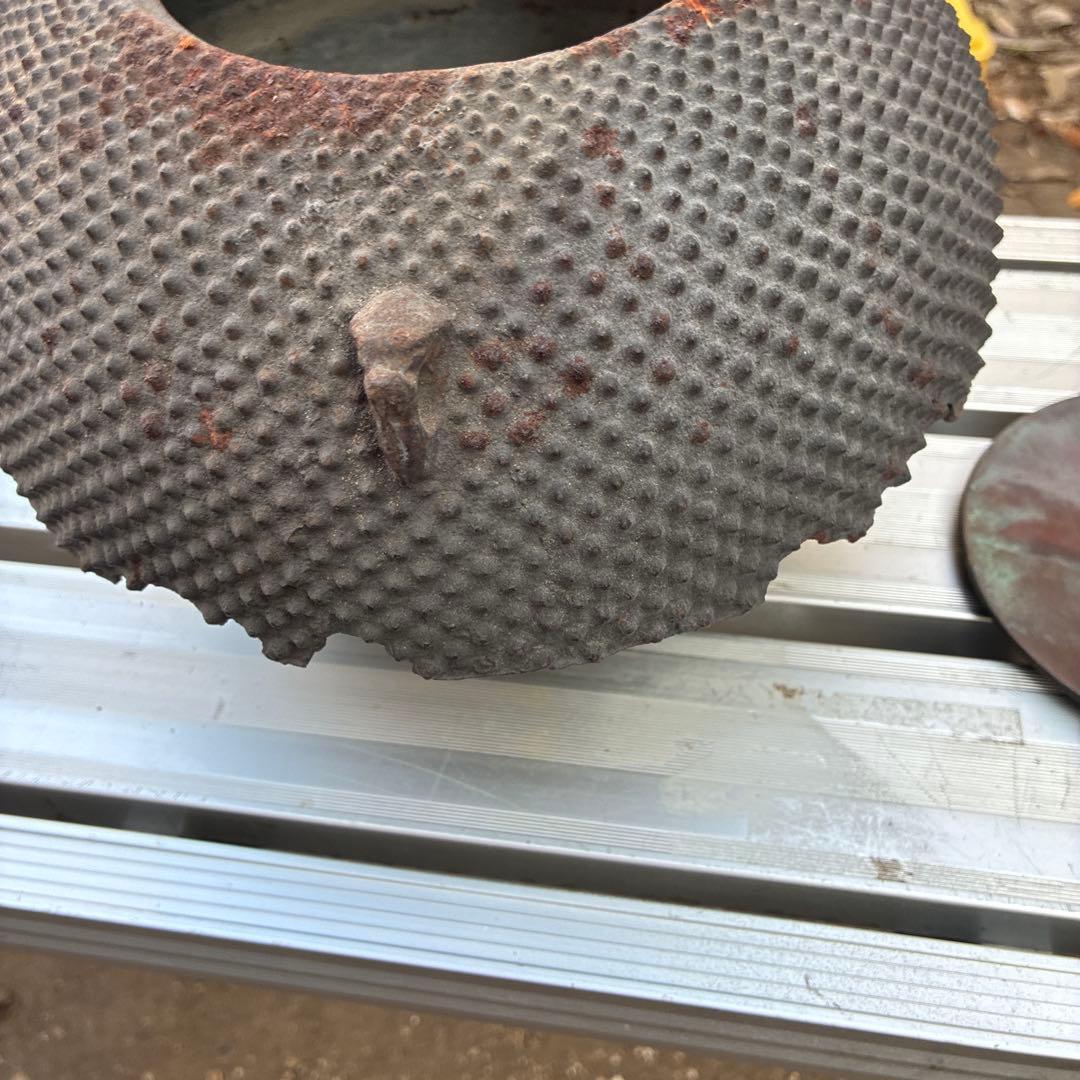 風炉釜 アラレ鉄釜 金属工芸 鐶付 釜鐶 茶道具 炭道具 茶釜 時代物 レトロ
