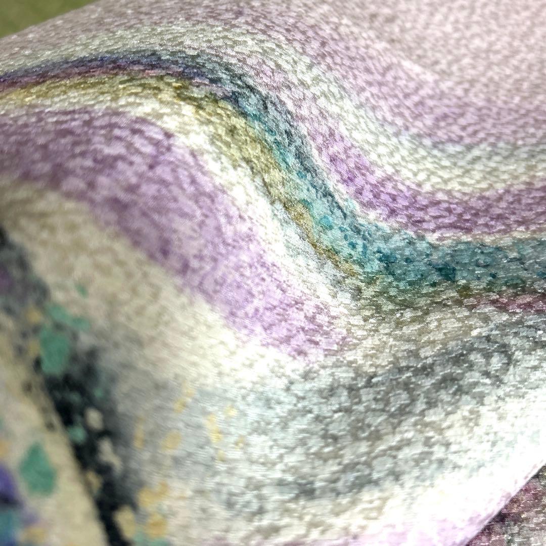 正絹　作家名落款あり　名古屋帯《抽象模様》