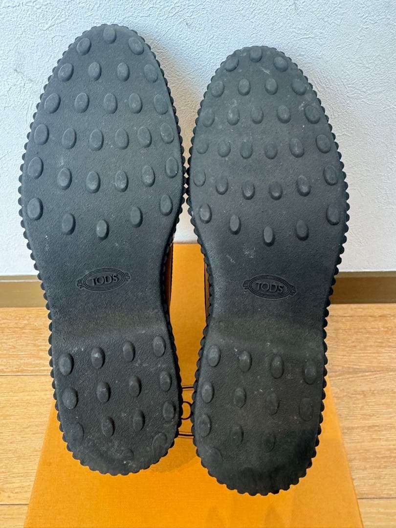 Tod's トッズ 合成皮革ローファー 黒/白 36.5 レディース