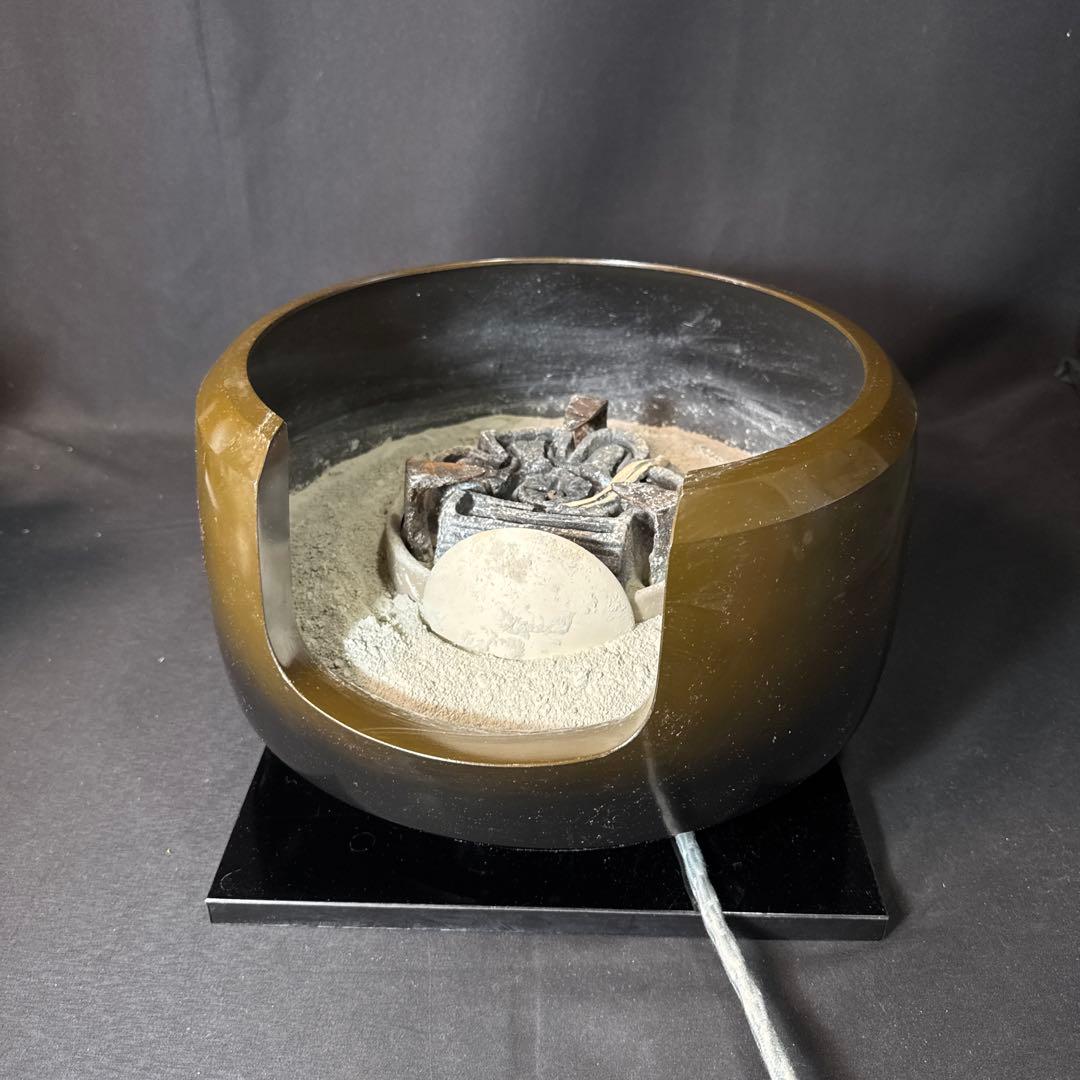 G90 送料無料　風炉型電熱器　合金面取風炉　古銅色　敷板　野々田商店　灰入り