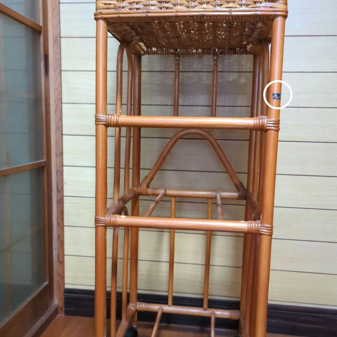 ラタン（藤）チェスト4段キャスター付