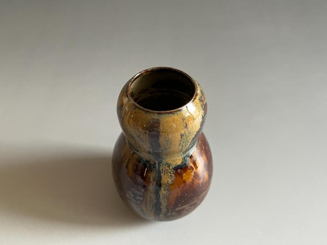 亀井楽山　高取　瓢形茶入　茶道具