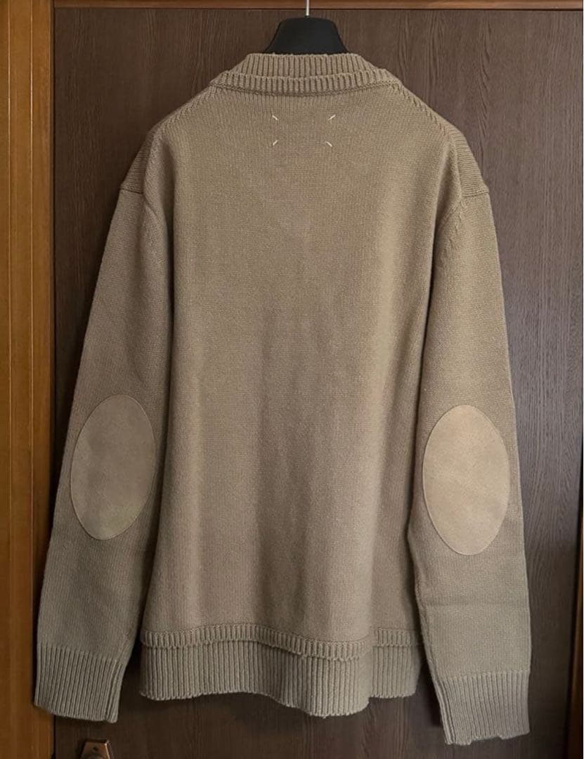 パ*ー様 【希少】メゾン マルジェラ エルボーパッチ ニット ダークベージュ　L
