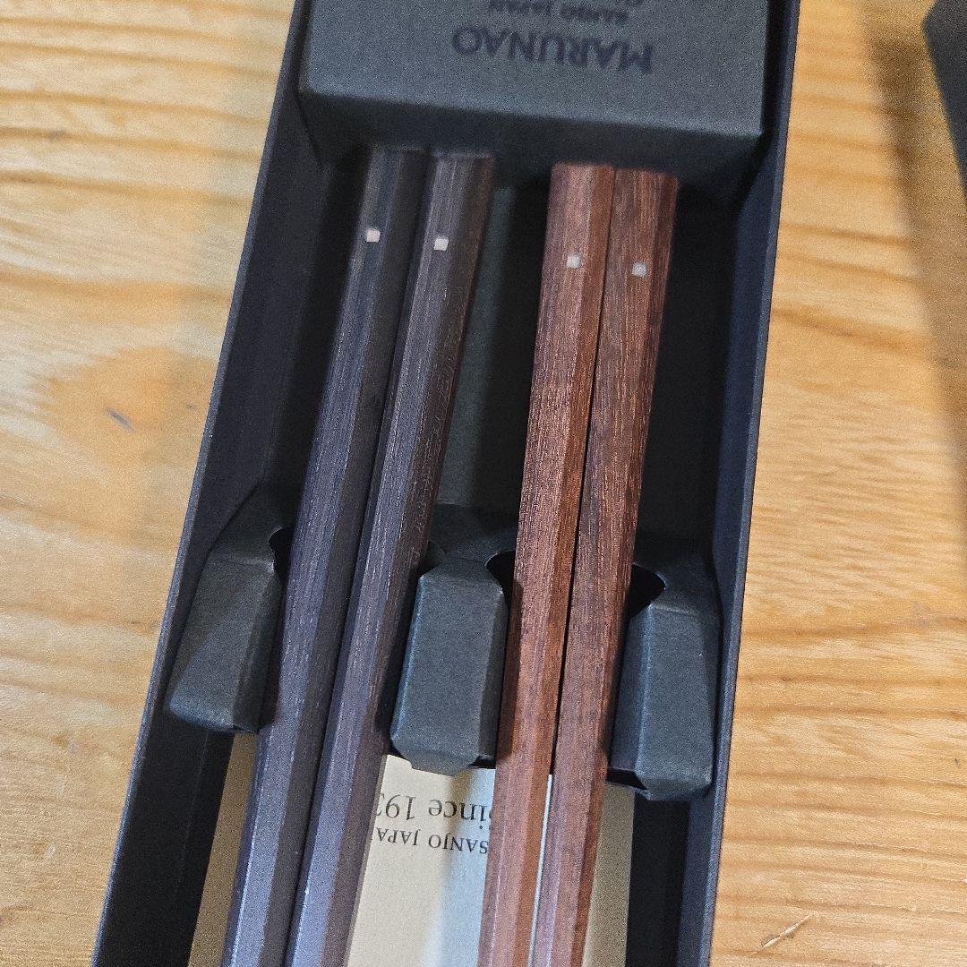 【未使用品】マルナオ 特上百年八角箸　夫婦セット