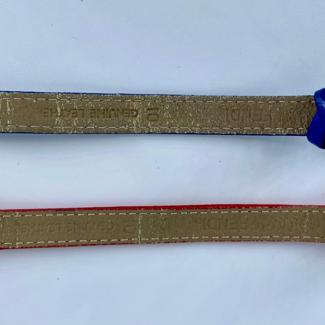 【稼働品】FENDI/フェンディ 640L 革 レディース　替ベルト　赤、青