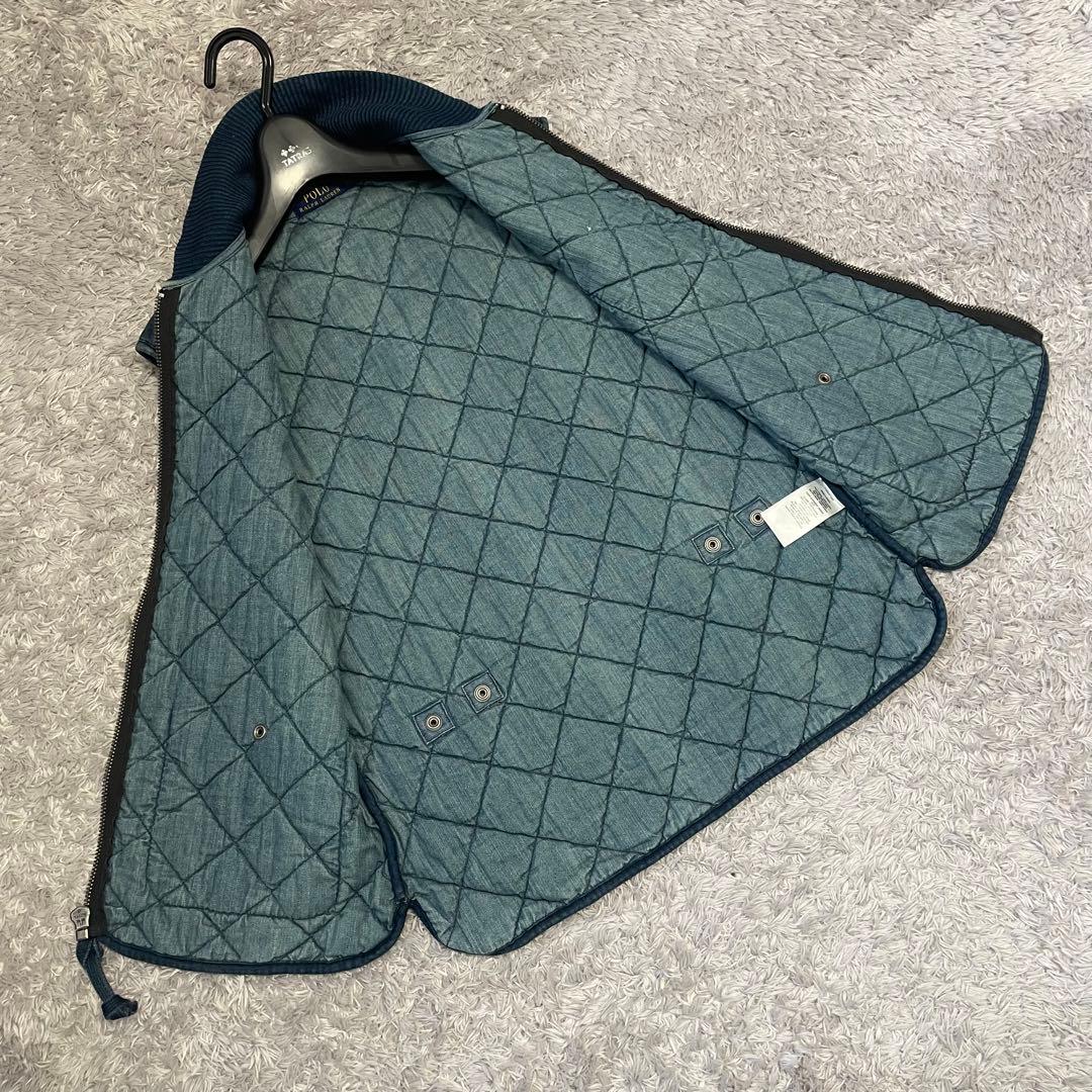 極美品　ポロラルフローレン　ベスト　キルティング　インディゴ染め　デニム　大きめ