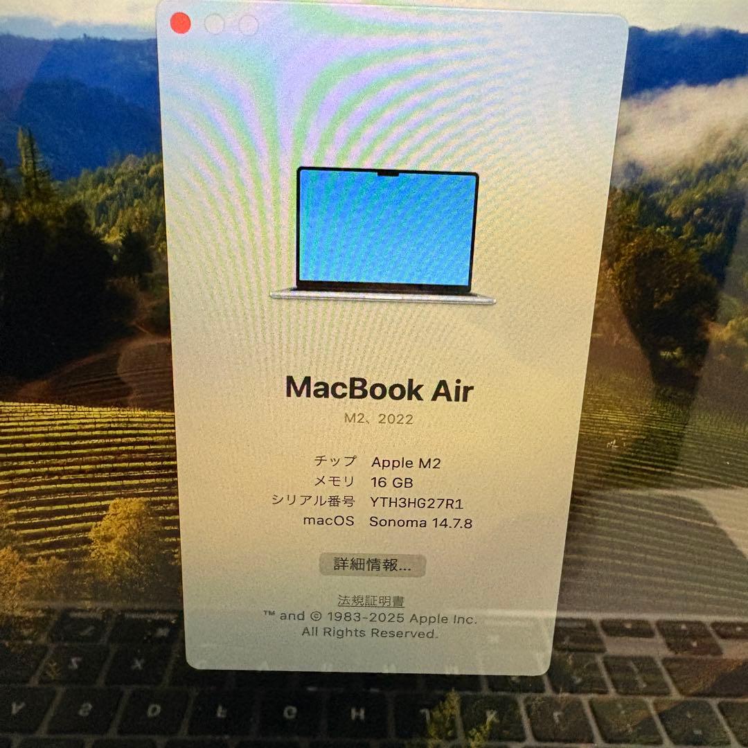 Apple MacBook Air M2 メモリ16GBスペースグレー