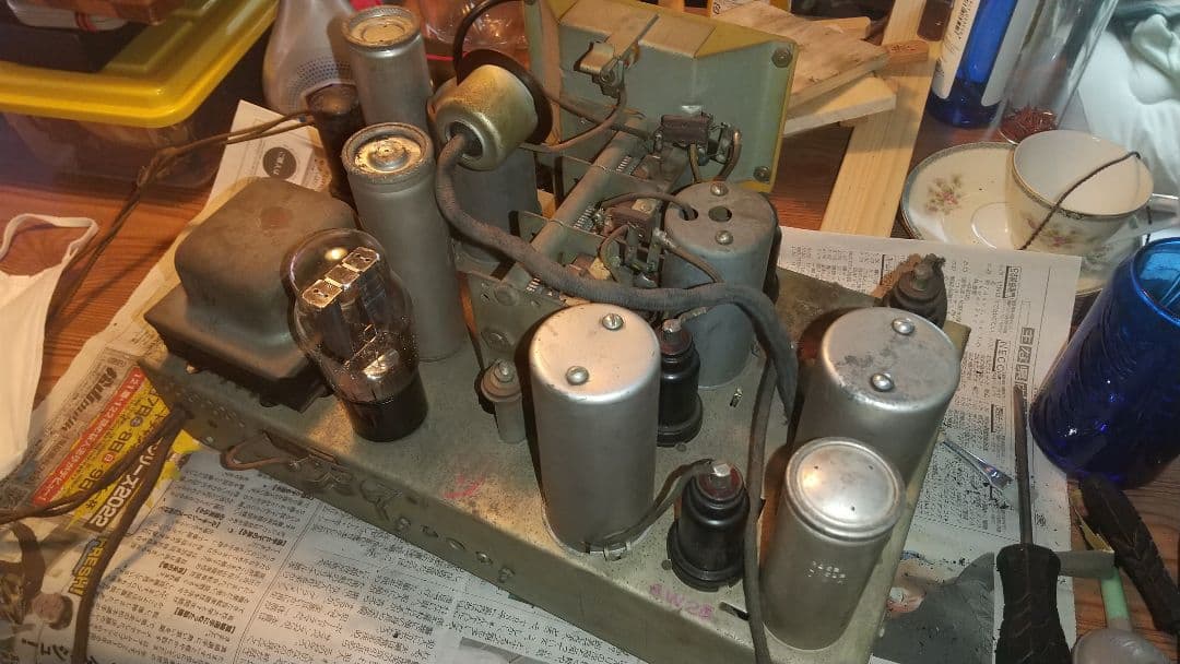 ラジオのみ修理済 日本ビクター JRE-47 電気蓄音機 真空管ラジオ 引取のみ